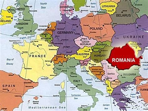 map of europe showing romania